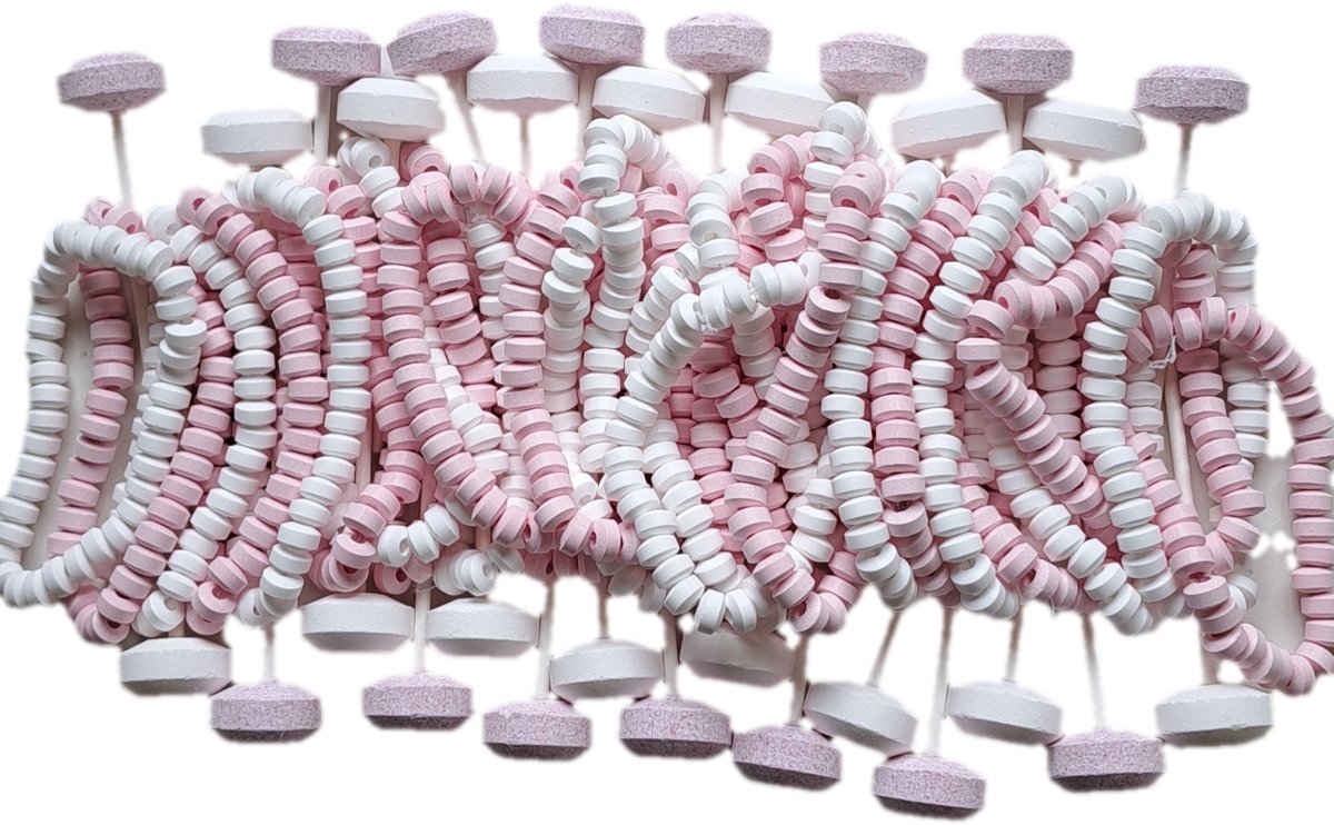 dextrose lollie's en snoepkettingen ROZE 60 stuks snoeppakket roze geboortesnoep babyshowersnoep doopsuiker