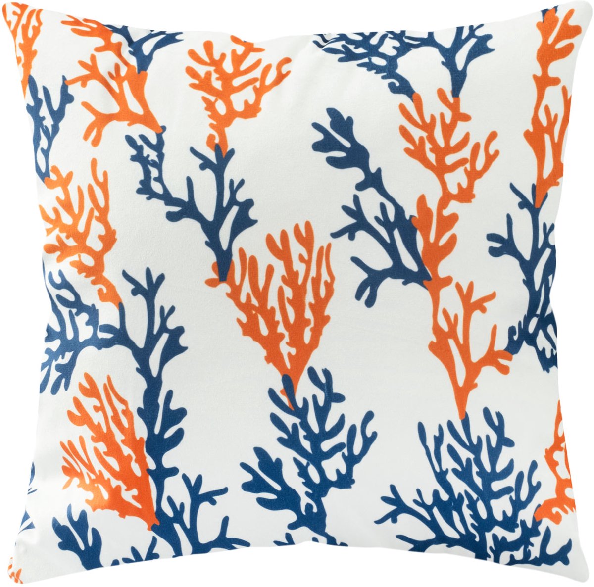 Darymex Velvet - Fluwelen Sierkussensloop - 43x43 cm - Zeekoraal - Maritiem Motief - Met Blinde Rits