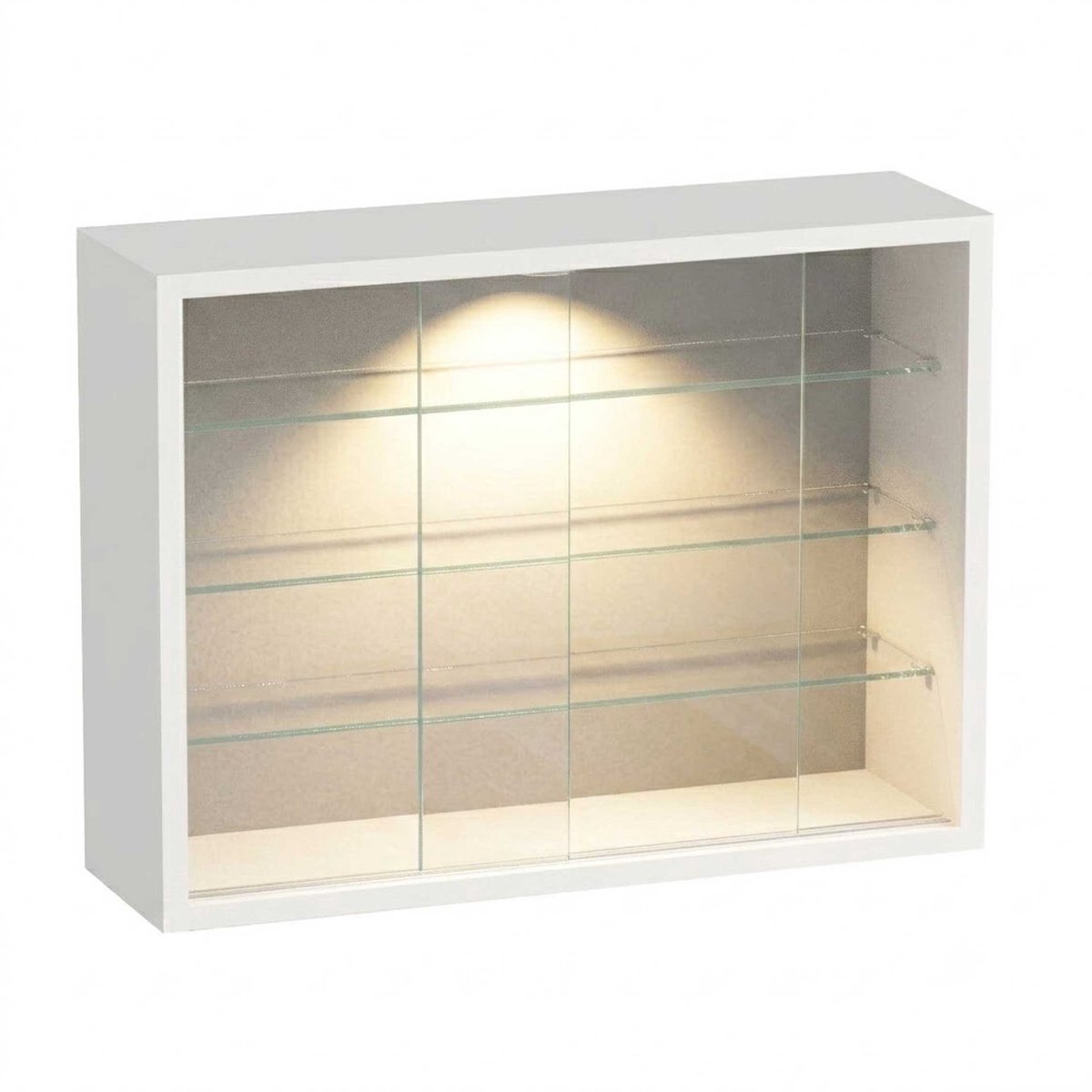 VDD Home – Vitrinekast met glas – Vitrinekast met led verlichting – Vitrinekastje - 50 x 12 x 40 cm - Wit