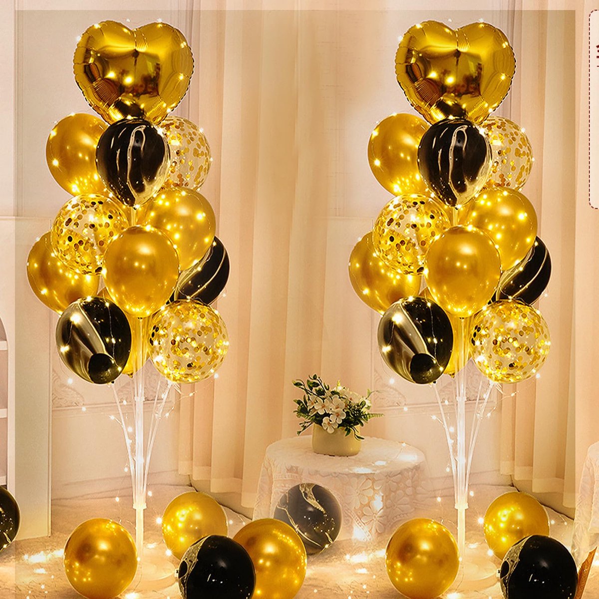 Omgoods - 2-in-1 Ballonstandaard Set met LED Verlichting voor Feestdecoratie