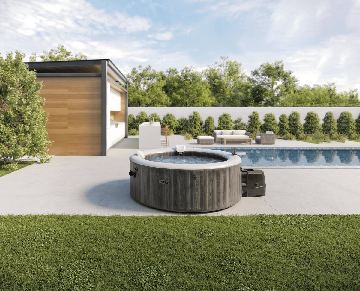 Intex 4-persoons Deluxe Round Bubble Spa Set Greywood - afbeelding 3