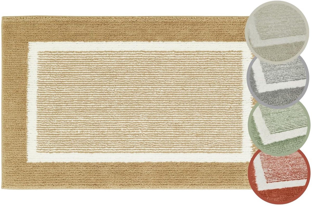 Omgoods - Taupe Badmat 60 x 100 cm met Antislip en Sneldrogende Eigenschappen