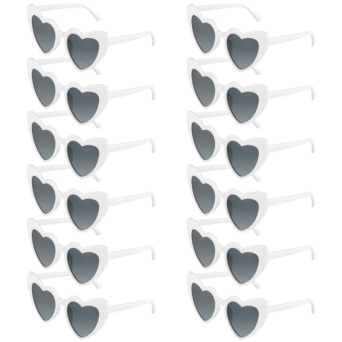 Omgoods - Set van 6 Hartvormige Zonnebrillen voor Feestjes en Bruiloften