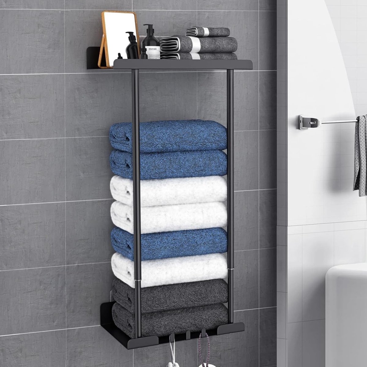Omgoods - Handdoekrek zonder Boren - Verstelbare Badkamer Towel Holder