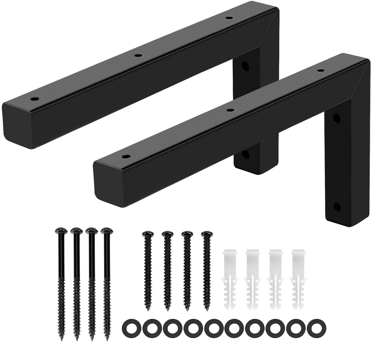 Omgoods - Zware Hoekwandconsole voor Wastafel en Planken - Zwart