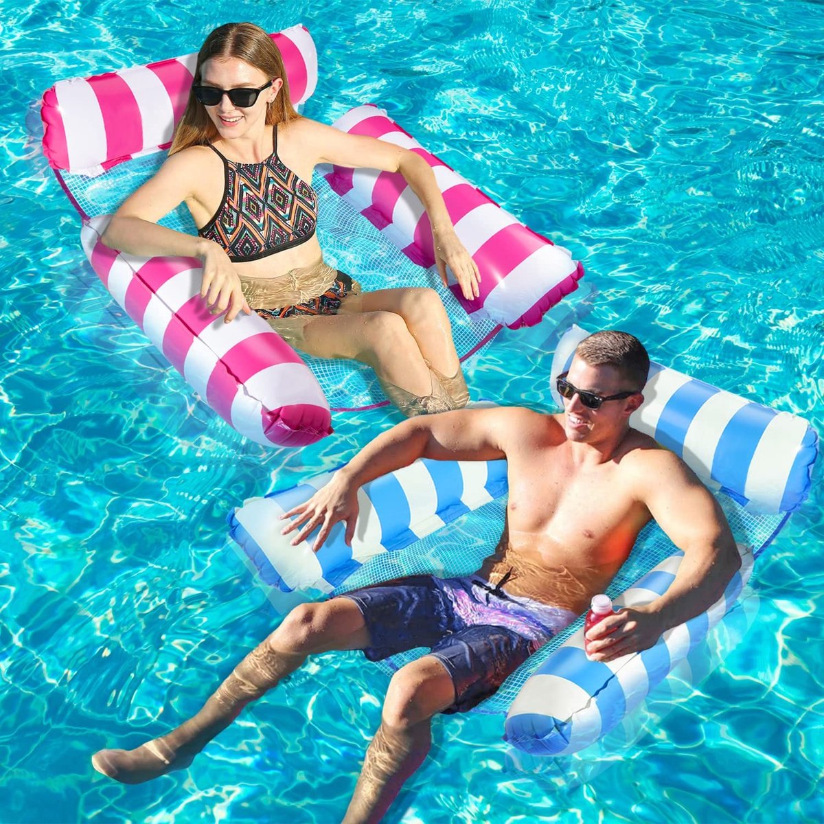 Omgoods - 2pcs Opblaasbare Zwembad Floaters - 4 in 1 Hammock en Waterdicht Speelgoed voor Volwassenen