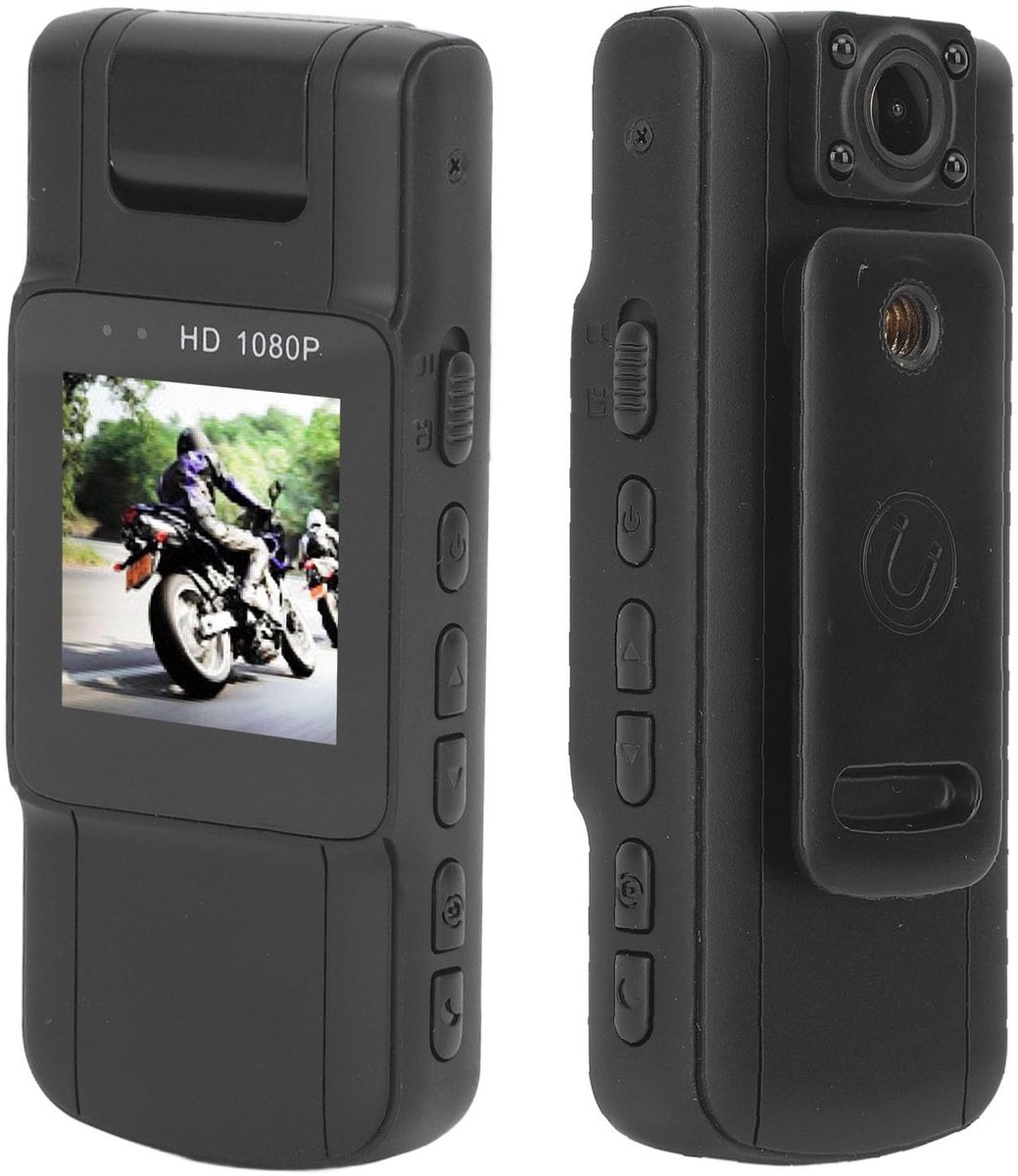 Omgoods- Lichaamscamera 1080P - Mini-sportcamera - Groothoeklens - Nachtzicht - Draagbare Videorecorder - 180° Rotatie - 1,54 Inch Scherm