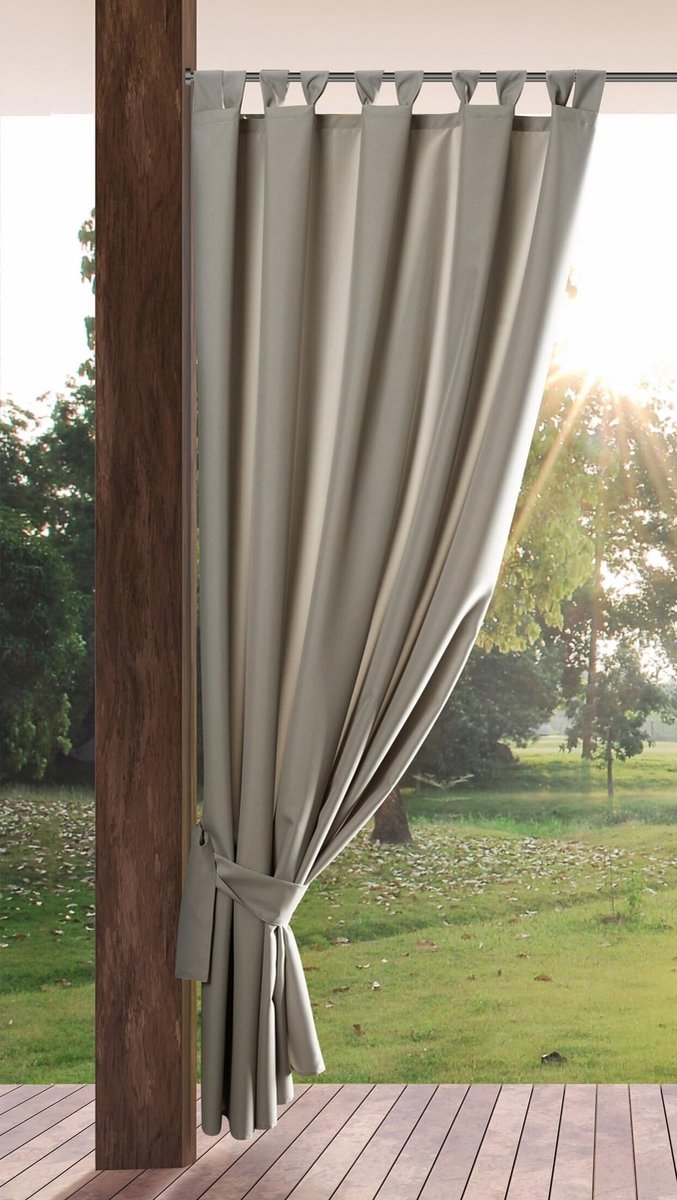 Omgoods - Tuincurtain met Lussen, Waterdicht en UV-Bescherming, Cappuccino