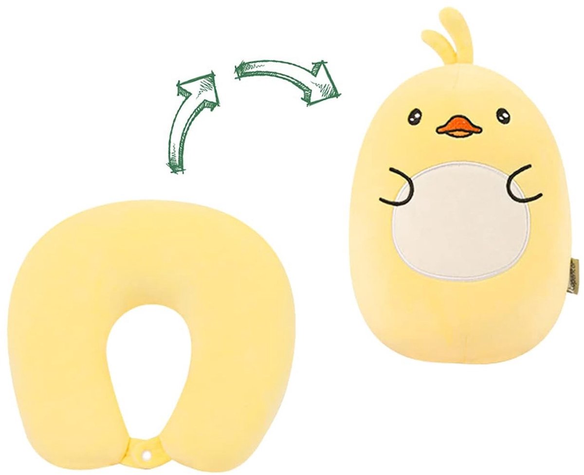 Omgoods - Twee-in-een Deformeerbare U-vormige Hoofdkussen - Cartoon Dier Plush Kussen