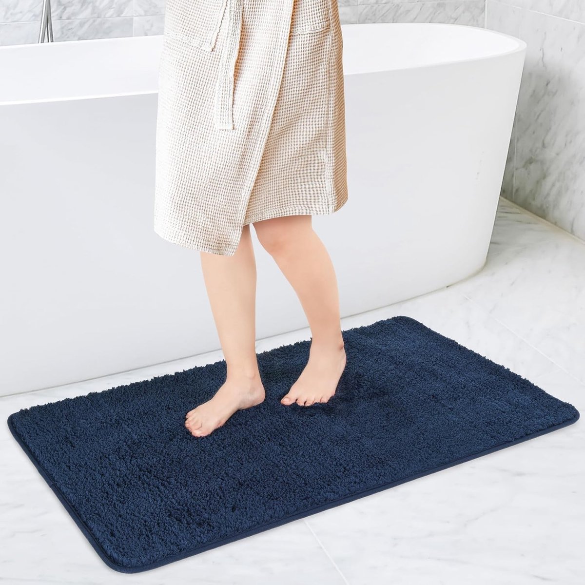 Omgoods - Zachte Antislip Badmat, Waterabsorberend, 80x150cm - Marineblauw