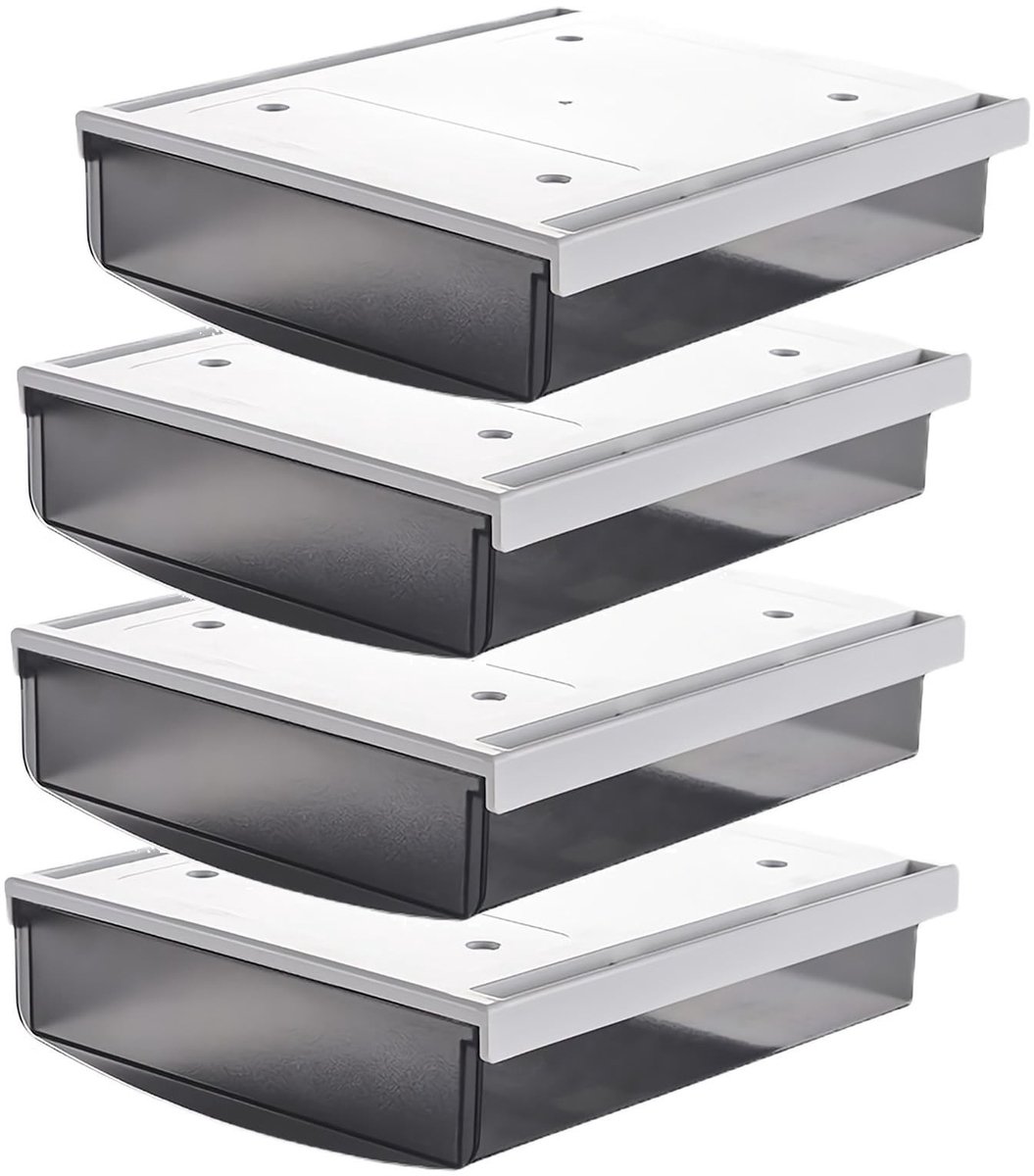 Omgoods - Set van 4 Onderbureau Lades met Zelfklevende Bevestiging