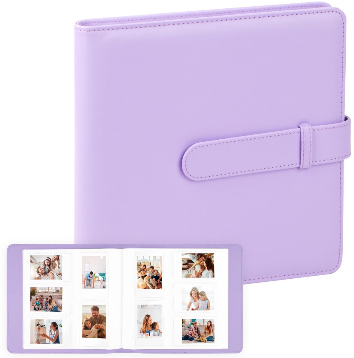 Omgoods - Fotoalbum voor Instax Mini & Polaroid Foto's met 360 Compartimenten in Paars