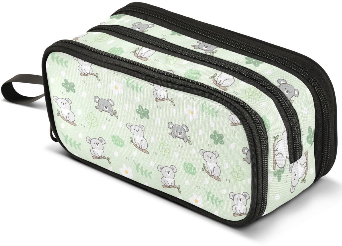 Omgoods - Grote Pennenzak met 3 Compartimenten en Koala Design