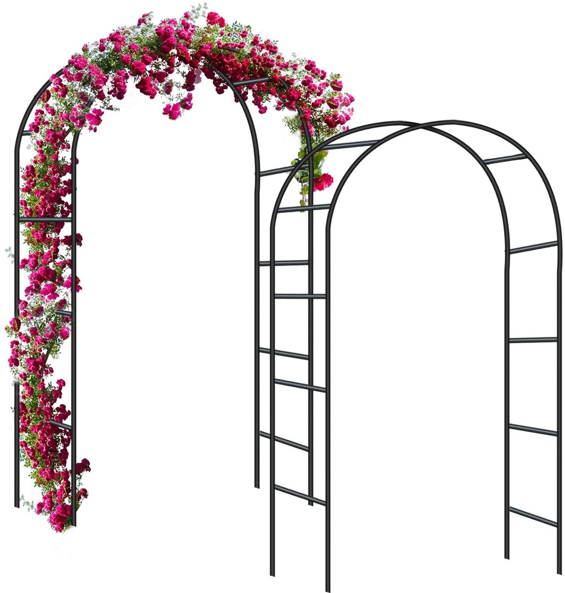 Omgoods - Set van 2 Rozenbogen voor Klimplanten in Zwart