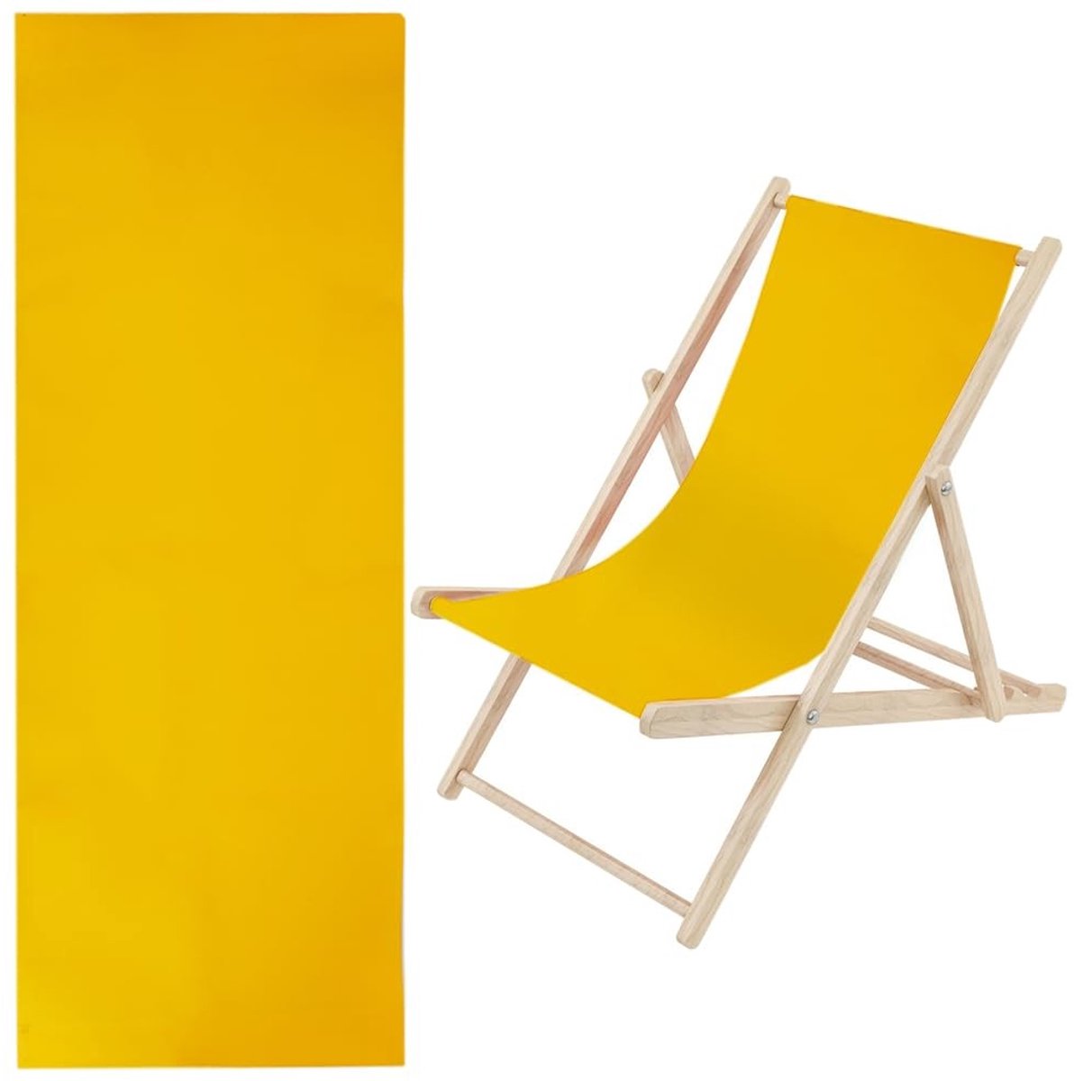 Omgoods- Strandstoel Hoogwaardige Vervanging - Canvas 435x1165mm - Oxford Doek - Gouden Kleur - Liggende Sling - Tuin/Binnenplaats Ontspanning - Ligstoel