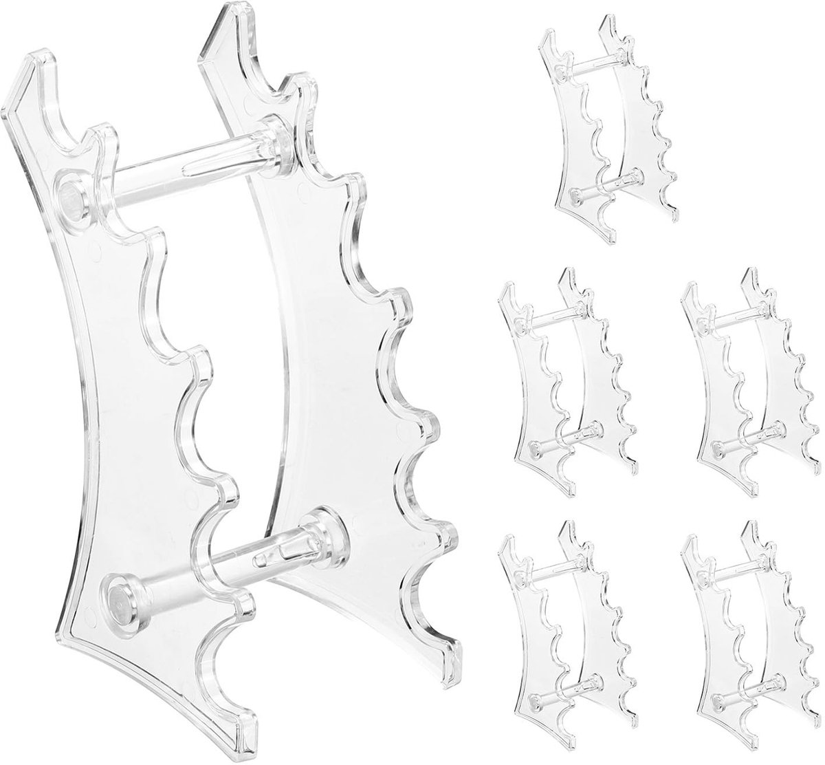 Omgoods - Set van 6 Transparante Plastic Pennenhouders met 6 Compartimenten