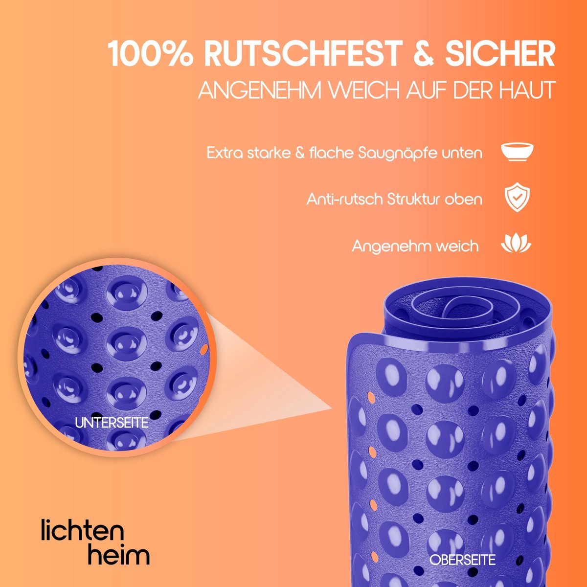 Omgoods - Antislip Douchemotief 53 x 53 cm met 2 Haakjes