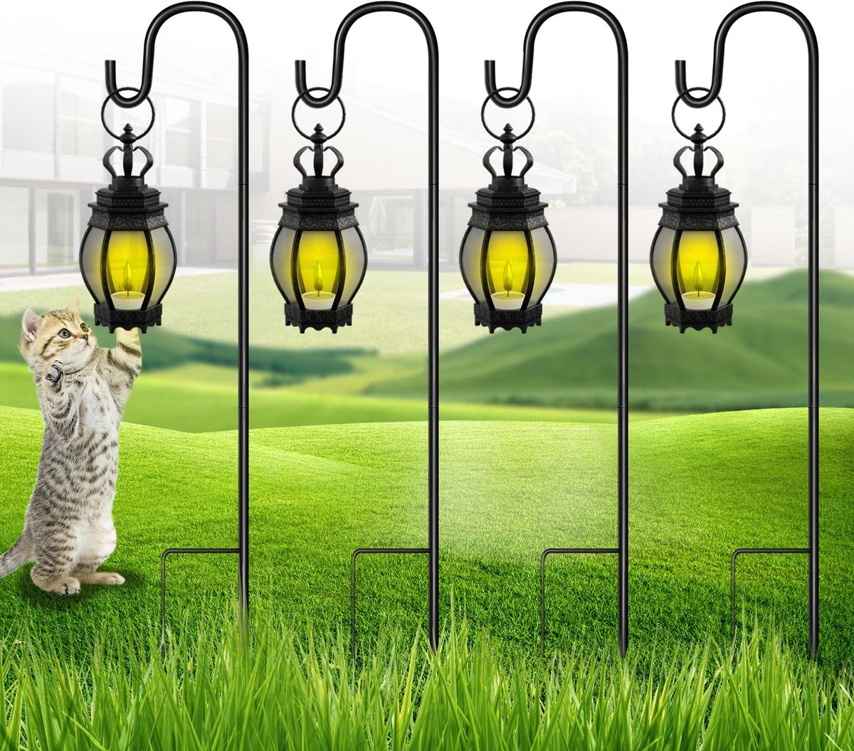 Omgoods - Set van 4 Verstelbare Tuin Haken voor Lampen