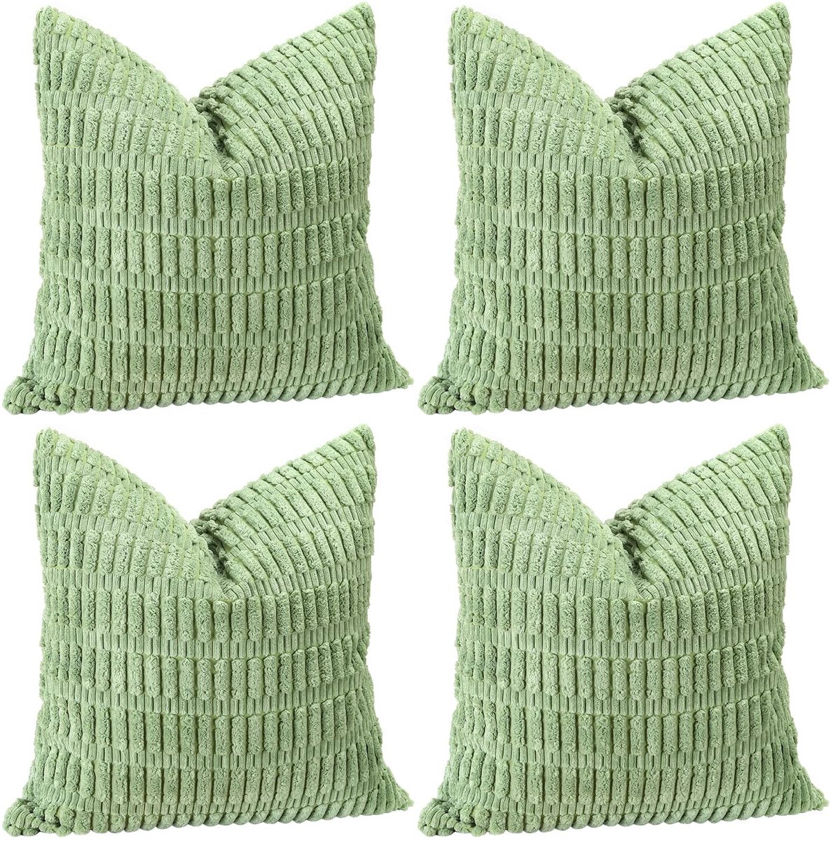 Omgoods - Set van 4 Decoratieve Kussenhoezen 45 x 45 cm in Corduroy