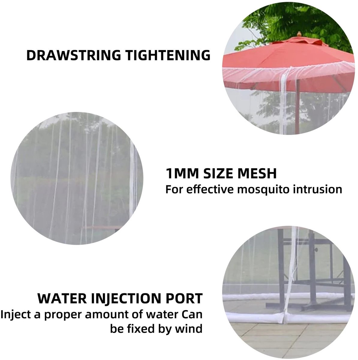 Omgoods - Muggennet voor Parasol - Insectenbestendig en Zonwerend (250-300 cm)