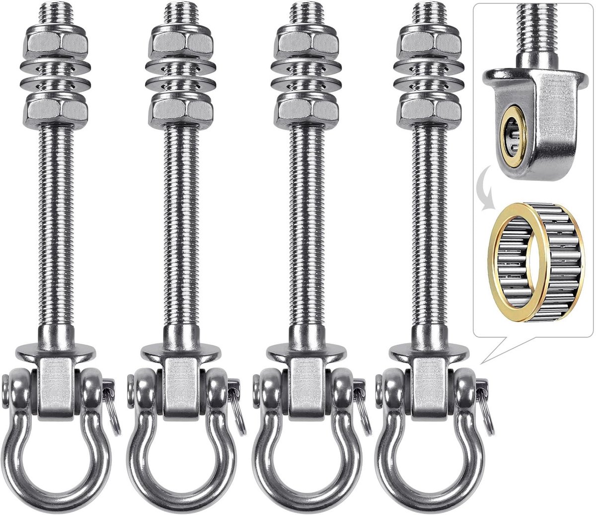 Omgoods - 4pcs Swing Hanger met Bearing - Voor Hangmat en Aerial Hoops
