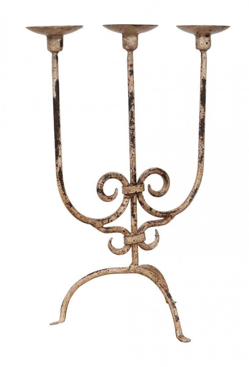 Omgoods - Vintage Wrought Iron Kaarsenhouder voor Tafeldecoratie