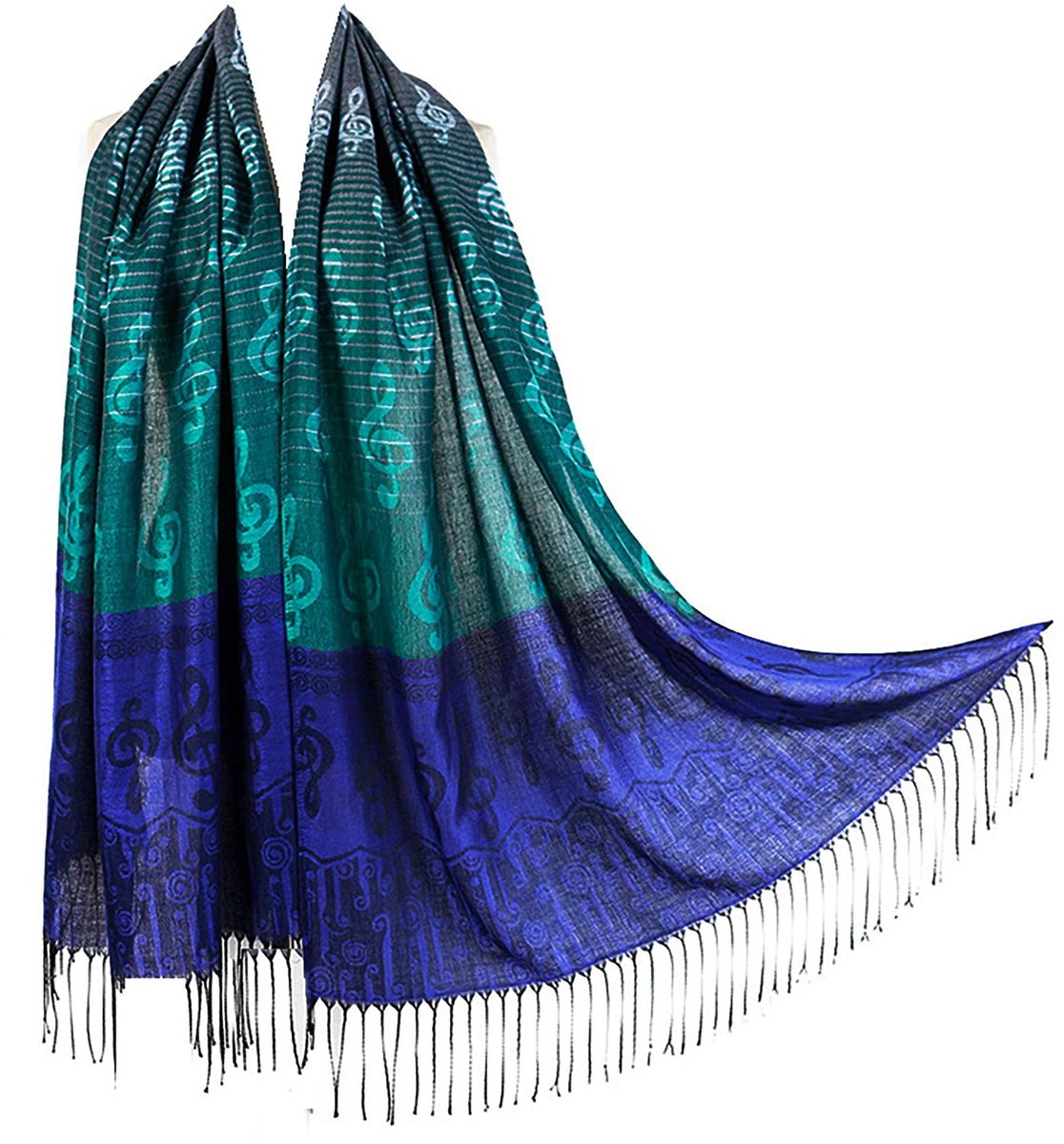 Omgoods - Muzieknoten Pashmina Sjaal voor Dames