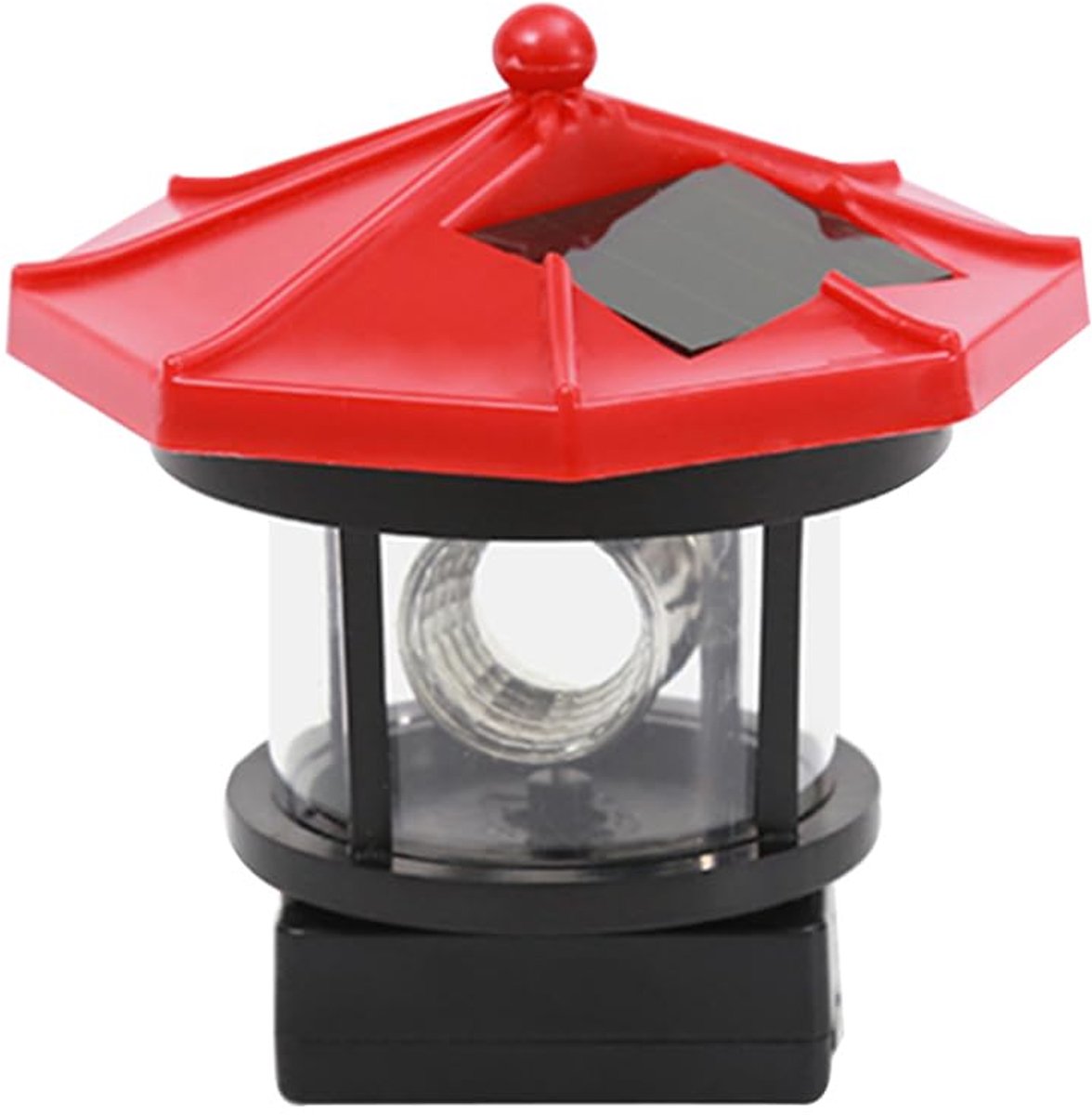 Omgoods - Solar Rode LED Tuinlamp met Draaibare Lantaarn - Praktische Buitenverlichting
