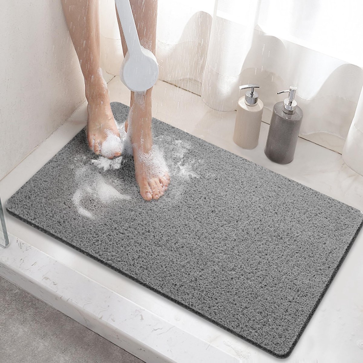 Omgoods - Antislip Douchemats zonder Zuignappen, 60x40cm, Grijs