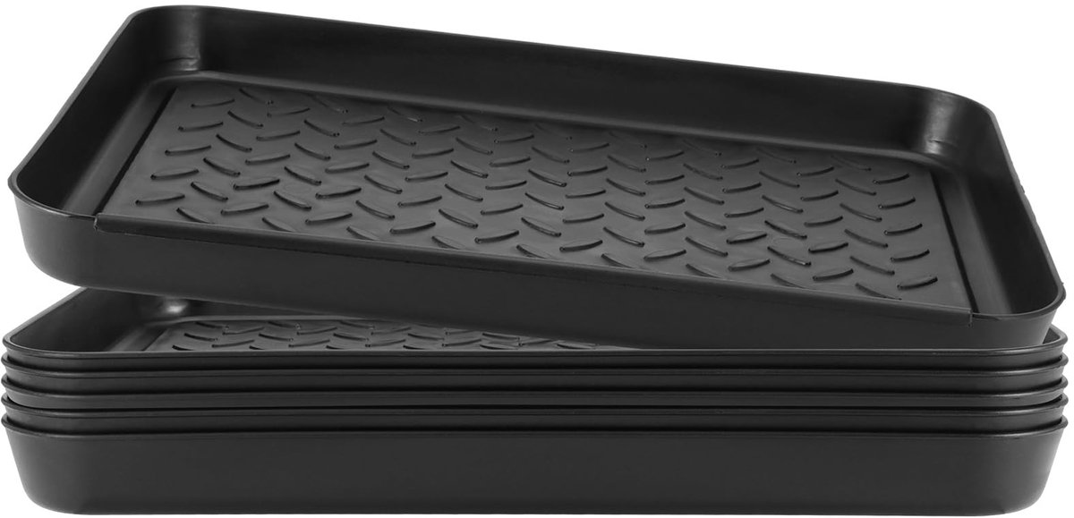 Omgoods- Schoenenrek Klein - Schoenenafdruipbak - Afdruipmat - Schoenendienblad - Zwart - Verhoogde Rand - Schoenmat