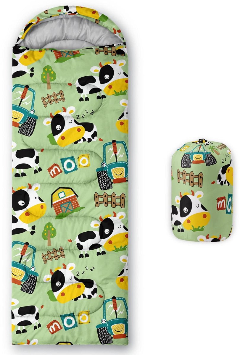 Omgoods - Kinderslaapzak met Schattige Beerprint, Lichtgewicht en Waterdicht