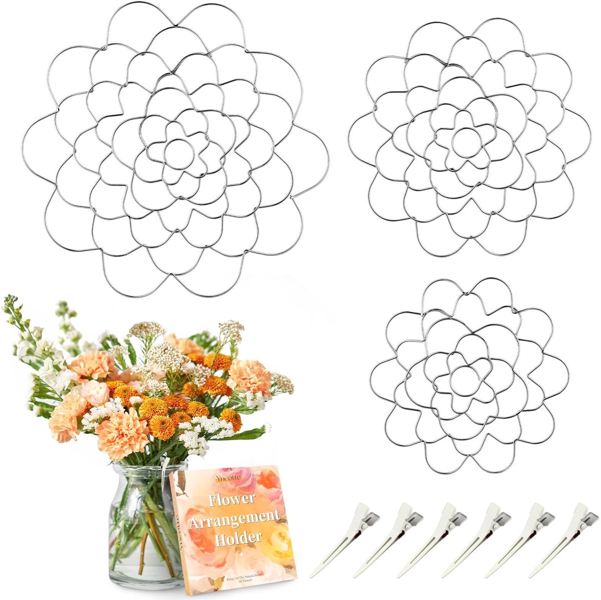 Omgoods - 3 Stuks Bloemenhouder voor Perfecte Bloemarrangementen