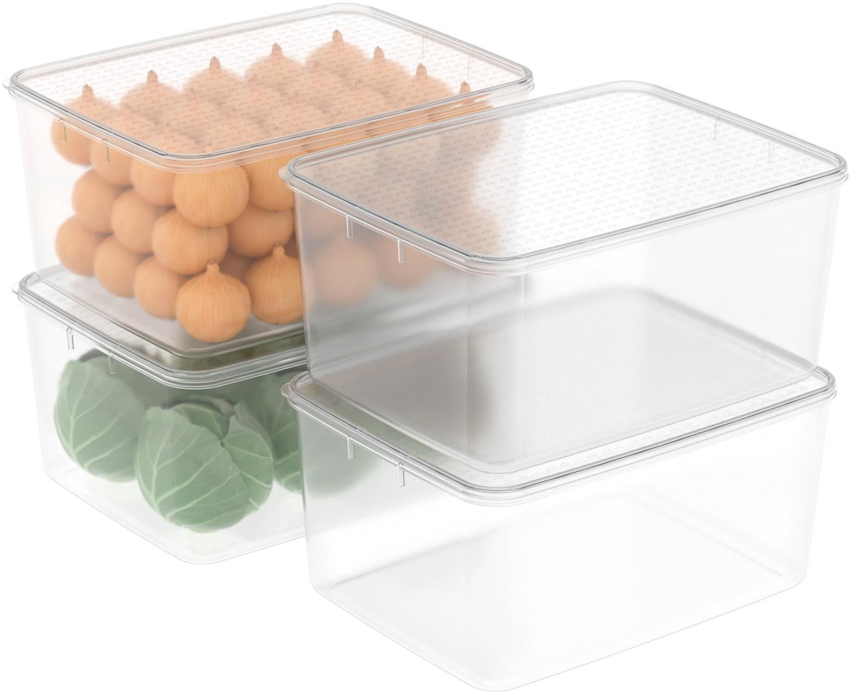 Omgoods - Set van 4 Voedselopslagdozen, 10L voor Magnetron en Vriezer
