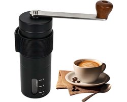 Handmatige roestvrijstalen koffiemolen – draagbare koffiemolen met nauwkeurige conische instelling – ideaal voor espresso, French press en filterkoffie – compact ontwerp (0,4 mm) – voor reizen en kamperen.