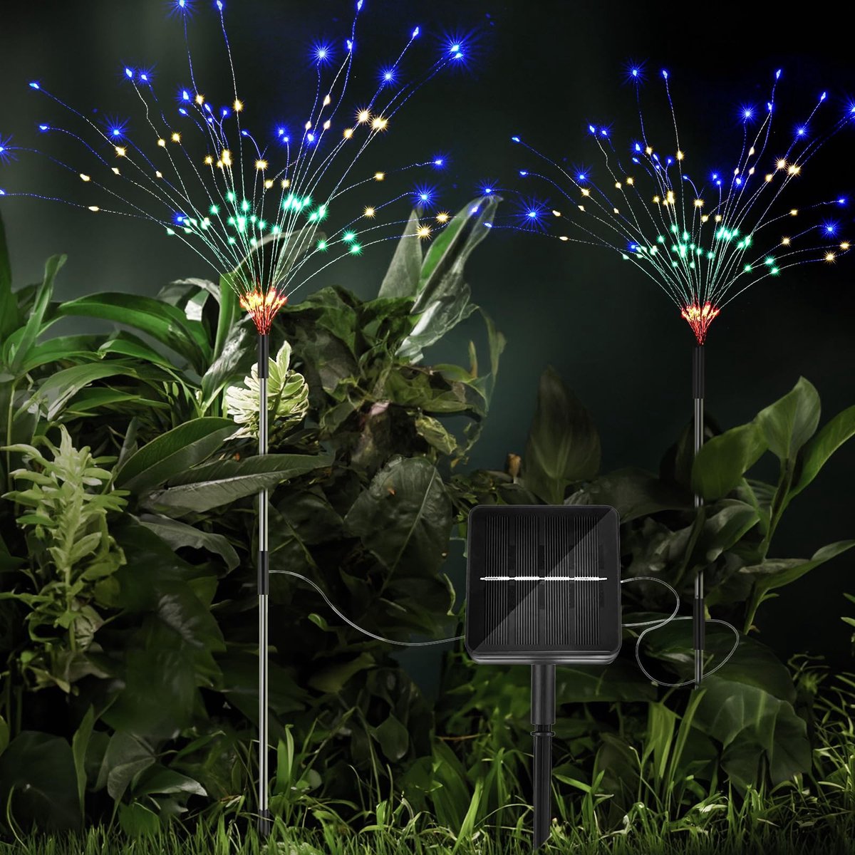 Omgoods - Solar Tuinverlichting Set van 2 - 8 Modes met 240 LED's en Waterdichte 1200mAh Zonnepaneel