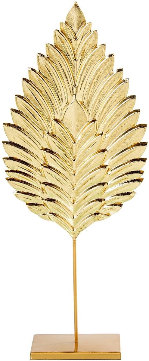 Omgoods - Tafeldecoratie van Metaal met Gouden Blad 8 x 15 x 38 cm