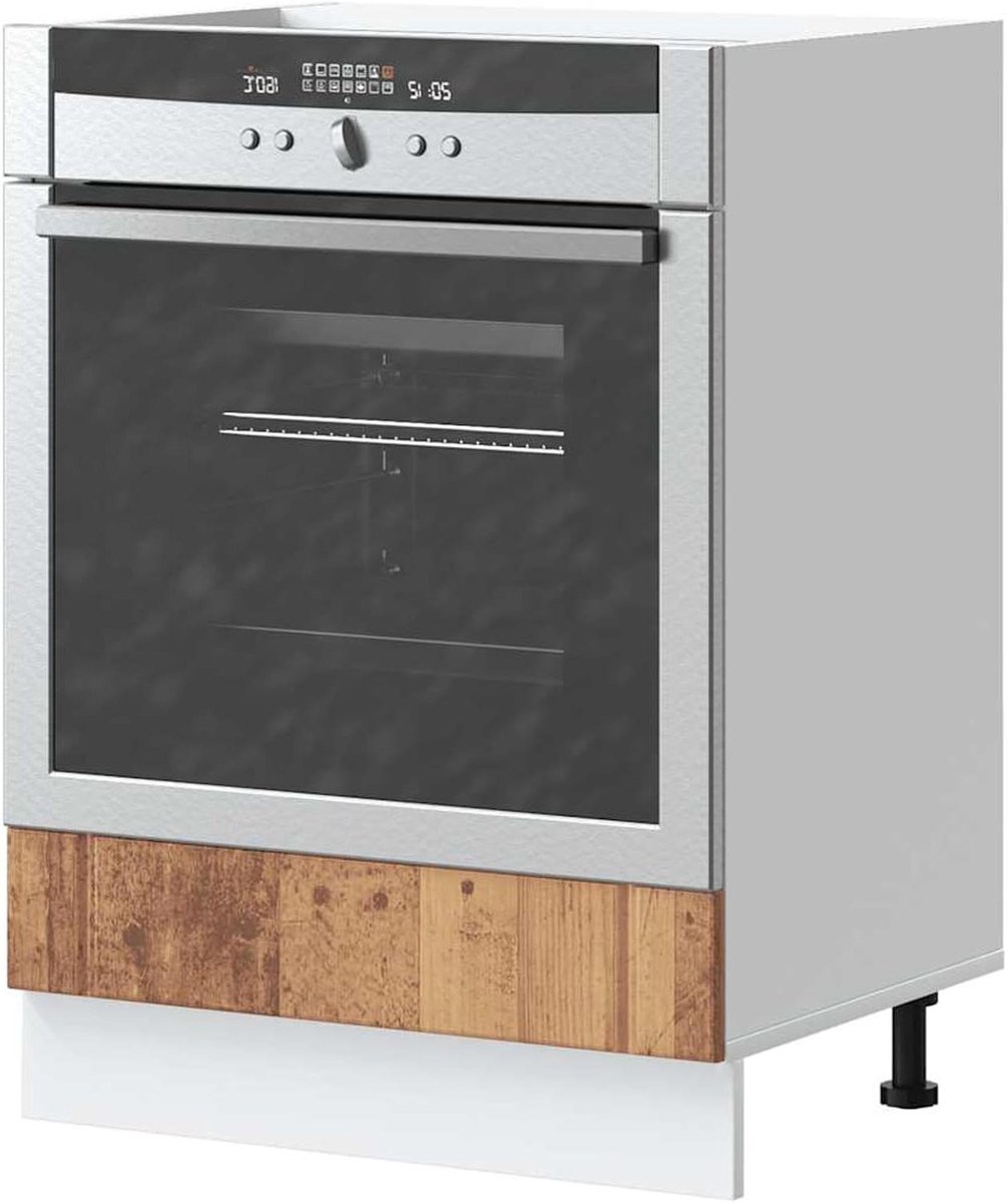 Ovenombouwkast - Keukenonderkast Oven - Keuken Organiseren - Oude Houtlook - 60 cm - Houtkleur
