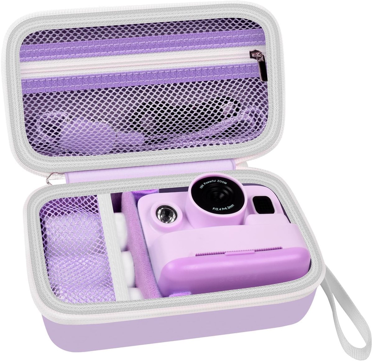 Omgoods - Paars Hoesje voor Instant Print Camera met Rits en Schouderband