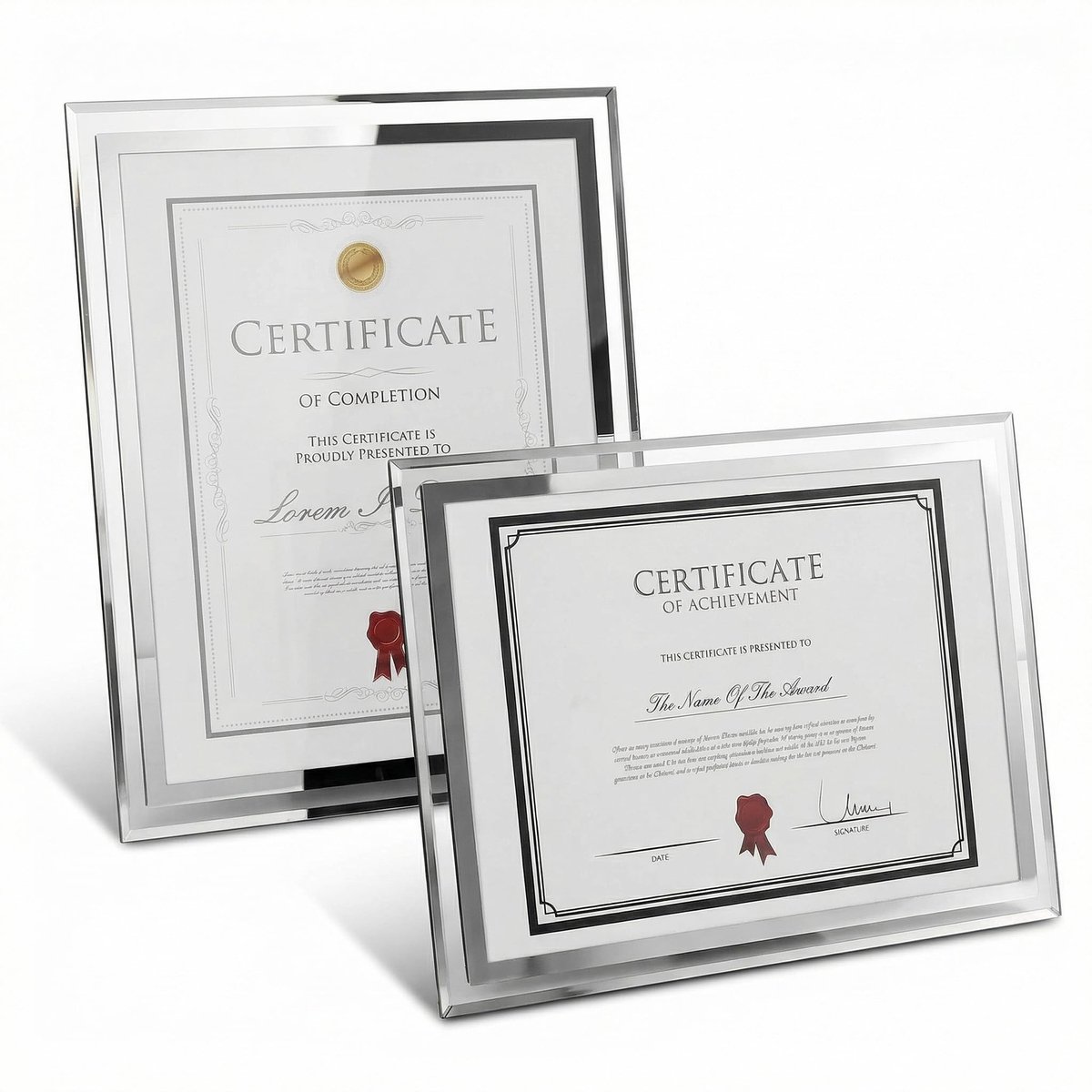 SnelShoppen - Set van 4 A4 Glazen Fotolijsten voor Familie- en Trouwfoto's, Certificaten, Tafel- en Wanddisplay, 21 x 29,7 cm, Hoogwaardige Glazen Lij