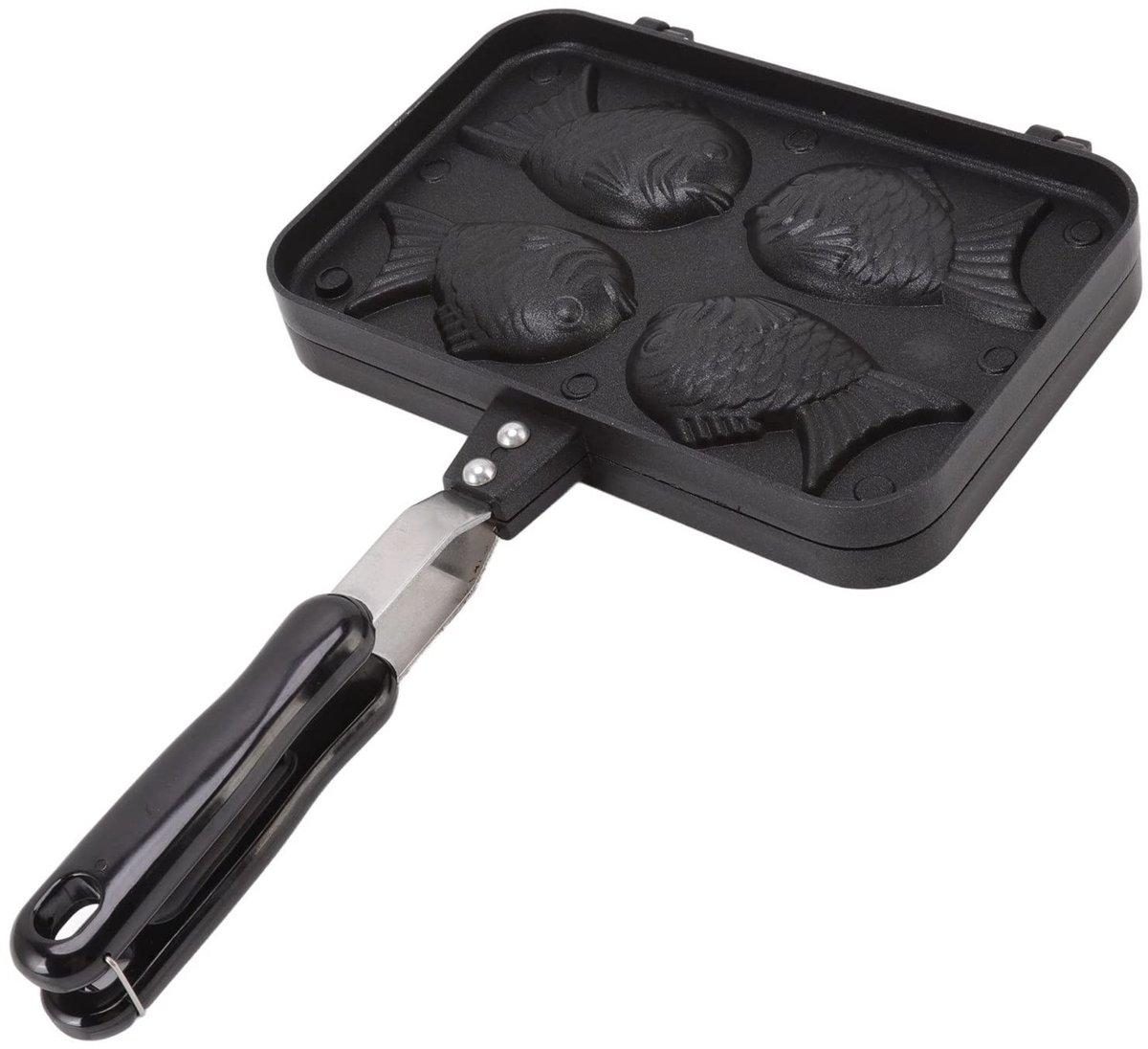 Omgoods - Taiyaki Wafelijzer met Anti-Schaal Handvat - Dubbele Bakvorm