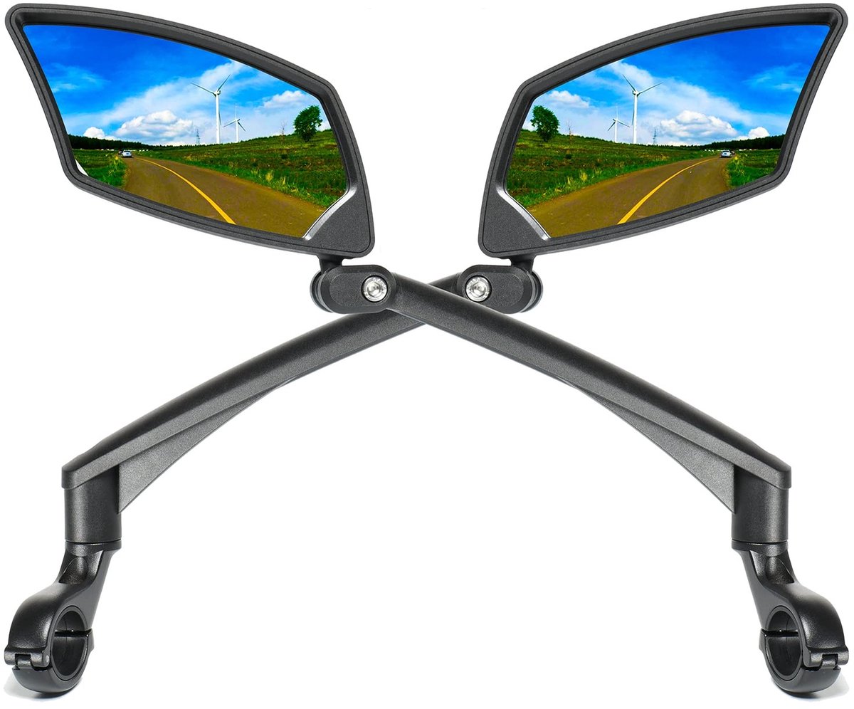 Omgoods - Verstelbare Fiets Spiegel met Krasbestendige Glazen Lens