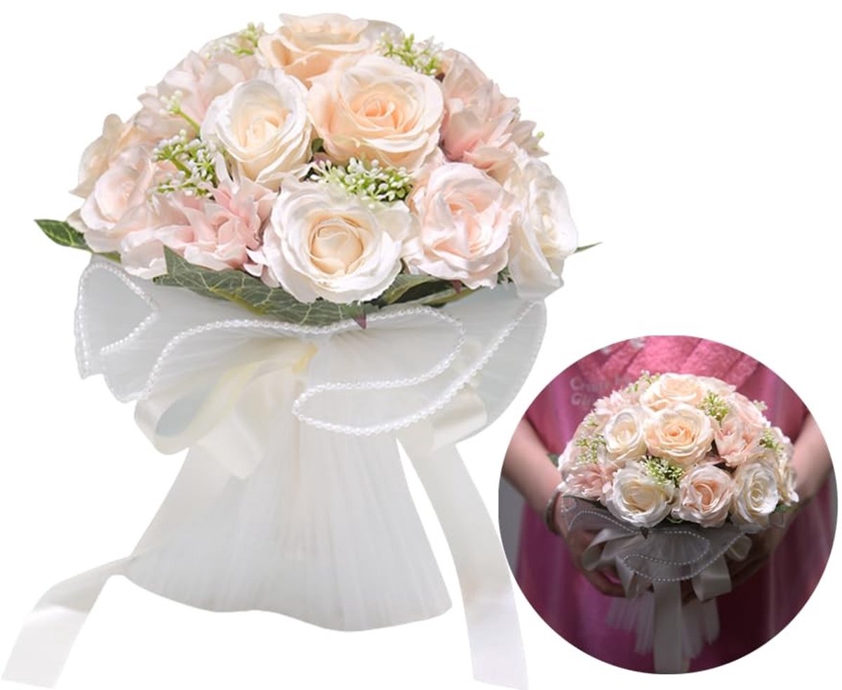 Omgoods - Kunstbloemen Rozenboeket voor Bruiloften en Decoraties