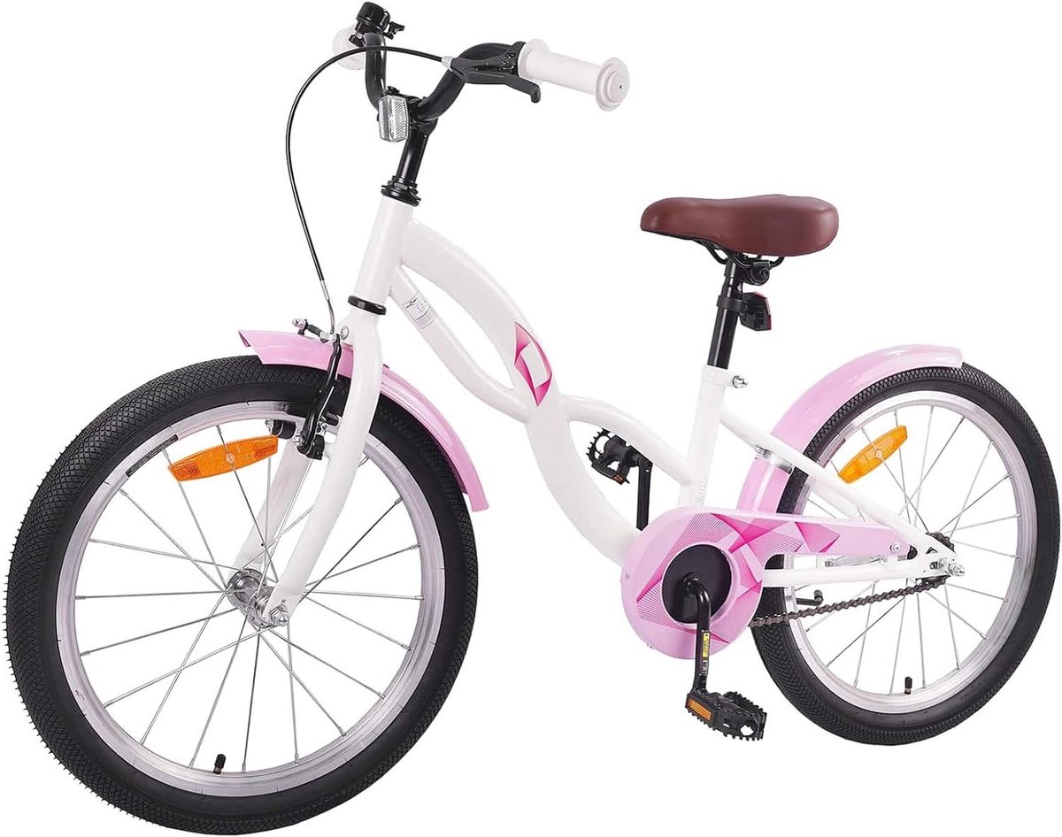 Kinderfiets sfiets sfiets Fietsen Leren Verstelbaar Zadel Stuur 18 inch Wit