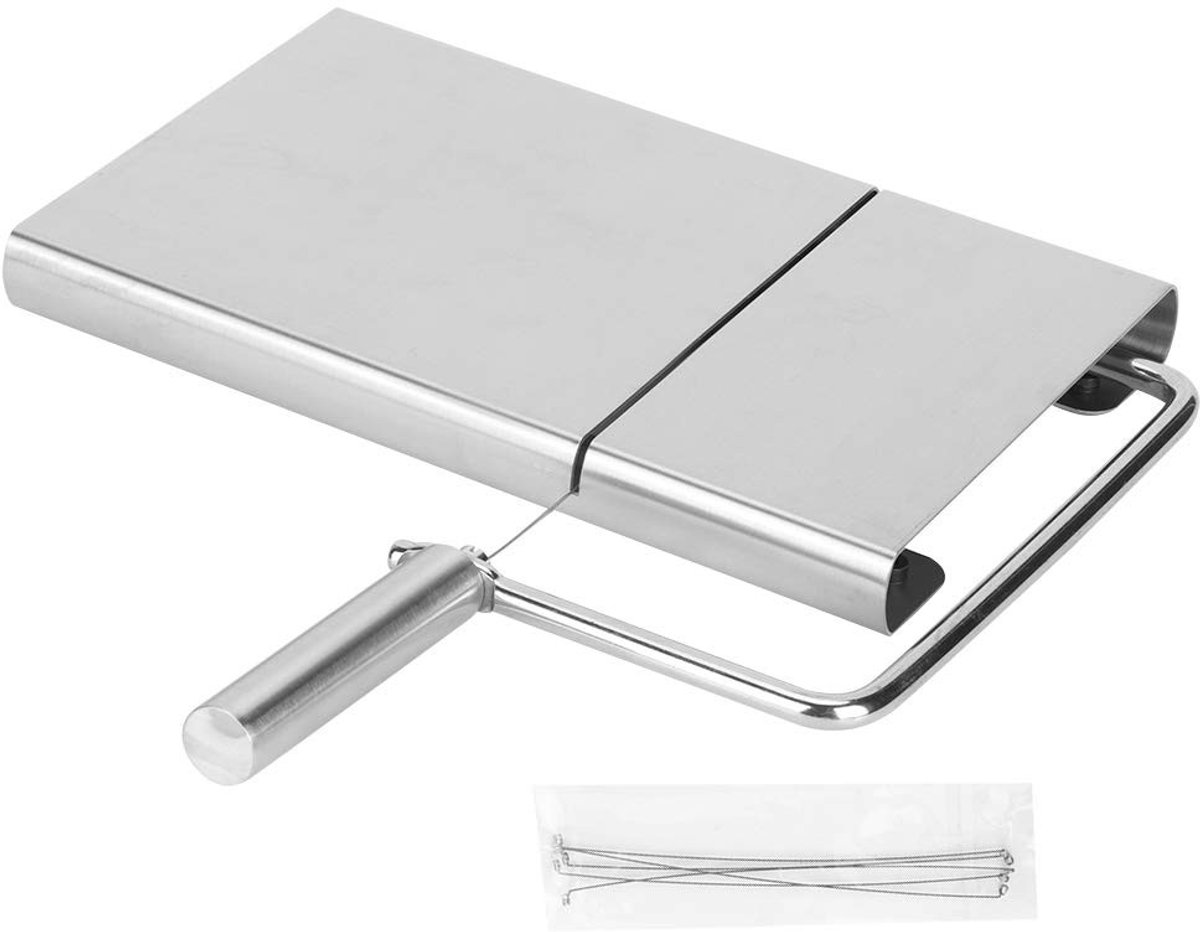 Omgoods- Kaas Snijplank Met Guillotine - Roestvrij Stalen Kaassnijder - Ergonomische Handgreep - Antislip Ondergrond - Duurzaam Keukengereedschap