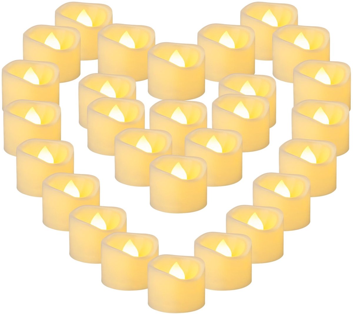 Omgoods - 36 Stuks LED Theelichtjes op Batterij met Vlam Effect