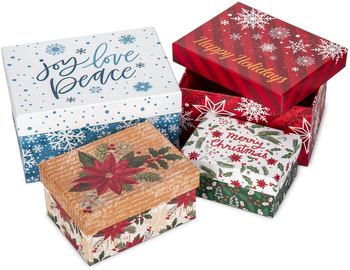 Omgoods - Set van 4 Ronde Geschenkdoosjes met Deksel