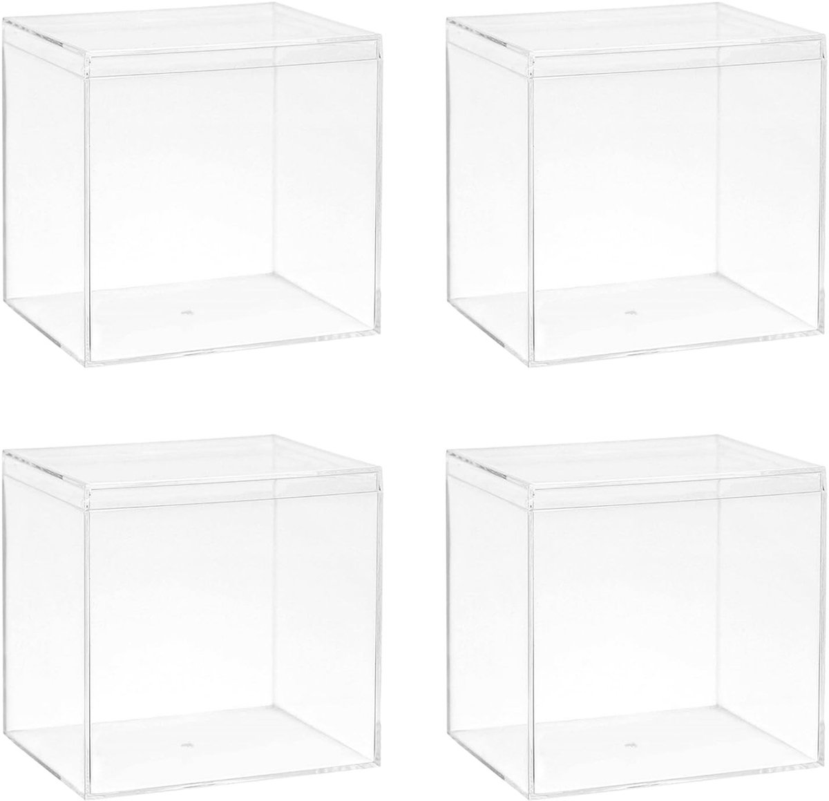 Omgoods - 4 Doorzichtige Acryldisplaydozen voor Opberging van Speelgoed en Sieraden