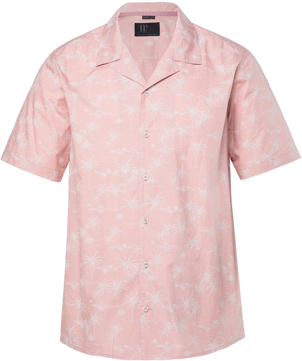 JP 1880 - Heren - Overhemd korte mouwen extra licht Cubaanse kraag Cuba Fit - Diepmauve - Maat 8XL