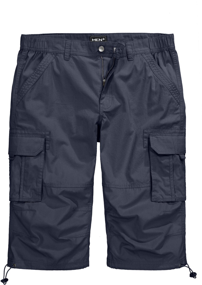 Men Plus - Heren - 3/4-cargobroek ripstop gedeeltelijk elastische tailleband - Donkermarine - Maat 52