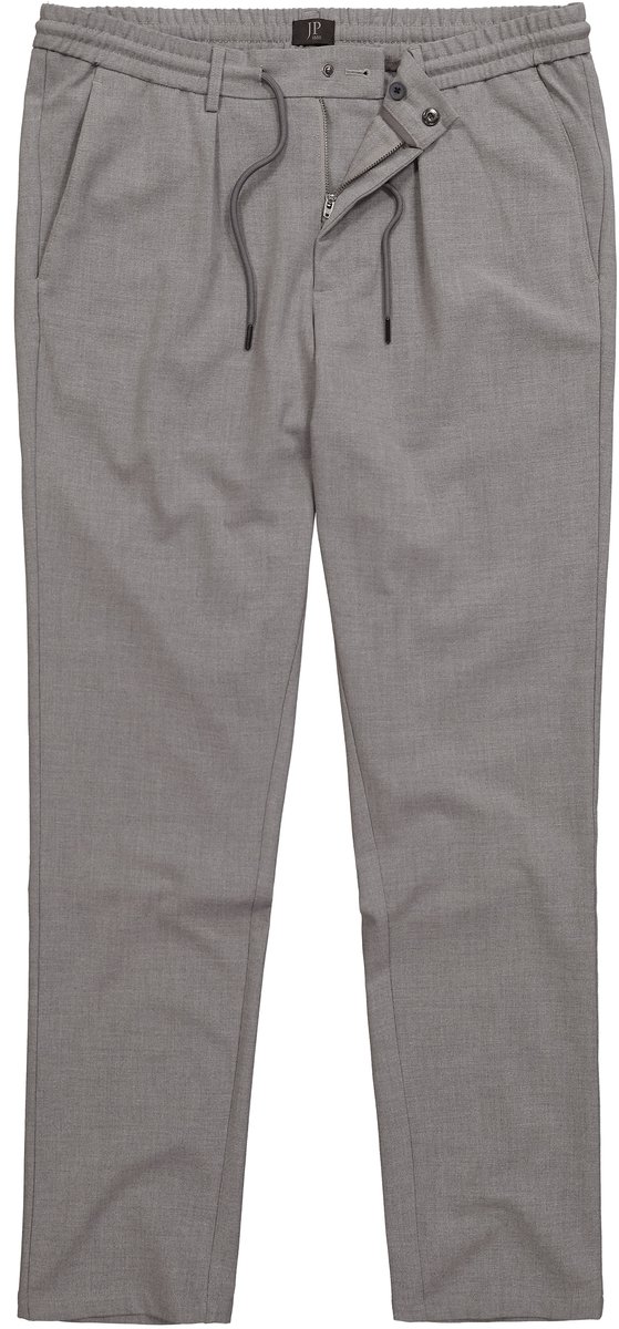 JP 1880 - Heren - Jersy chino FLEXNAMIC® business elastische tailleband - Asgrijs - Maat 58